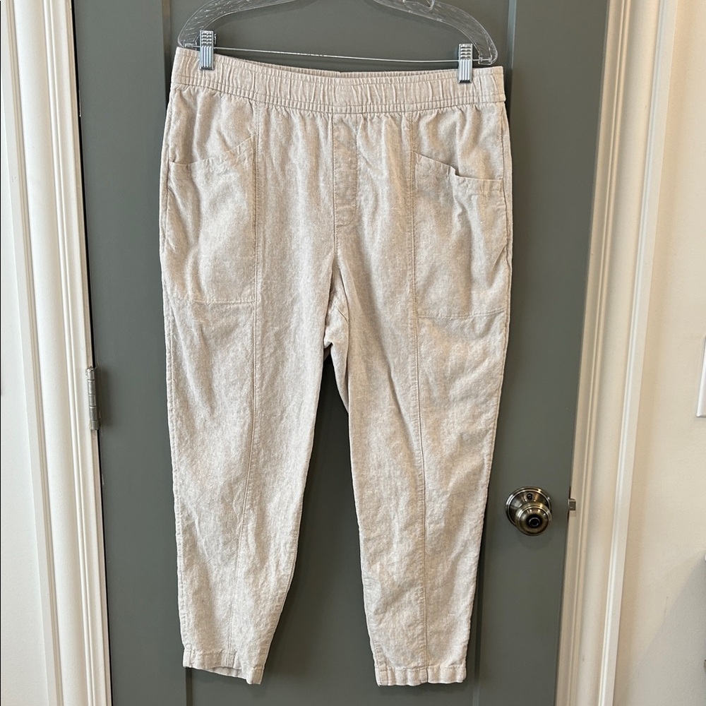 Old Navy High Rise Straight Taper Pants Women's in Cream Size Large